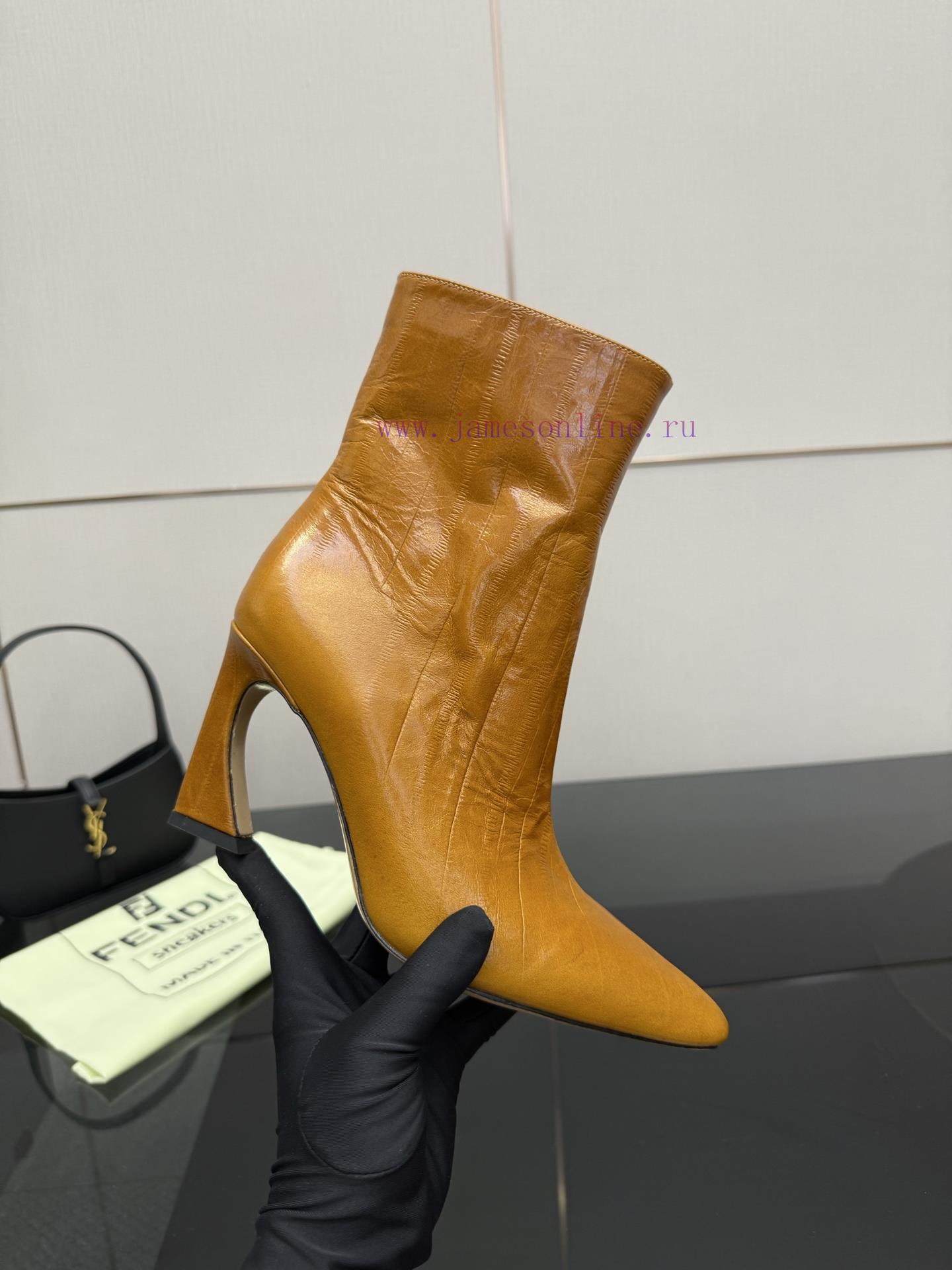 FENDI Arco Blind Eel Leather BootsThis Cylindrical Boot Features A Tapered Toe And High Heel De 7mtp80g3 - Image 7