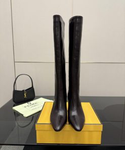FENDI Arco Blind Eel Leather BootsThis Cylindrical Boot Features A Tapered Toe And High Heel De e7hl0m77