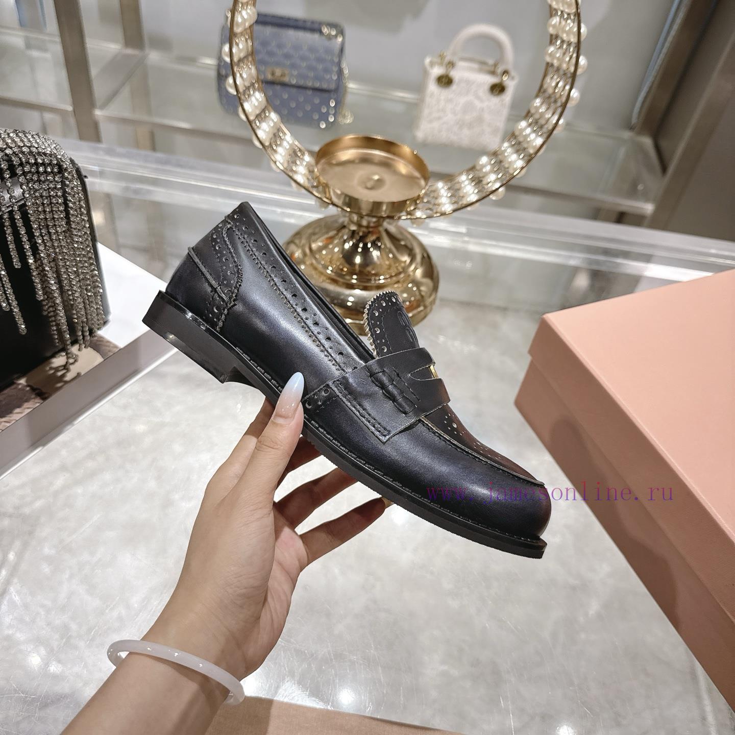 Miu Miu 25ss Autumn And Winter New Item Vintage Half Round Toe Single ShoeMiumiu's New Autumn A 0sm2reyq - Image 5