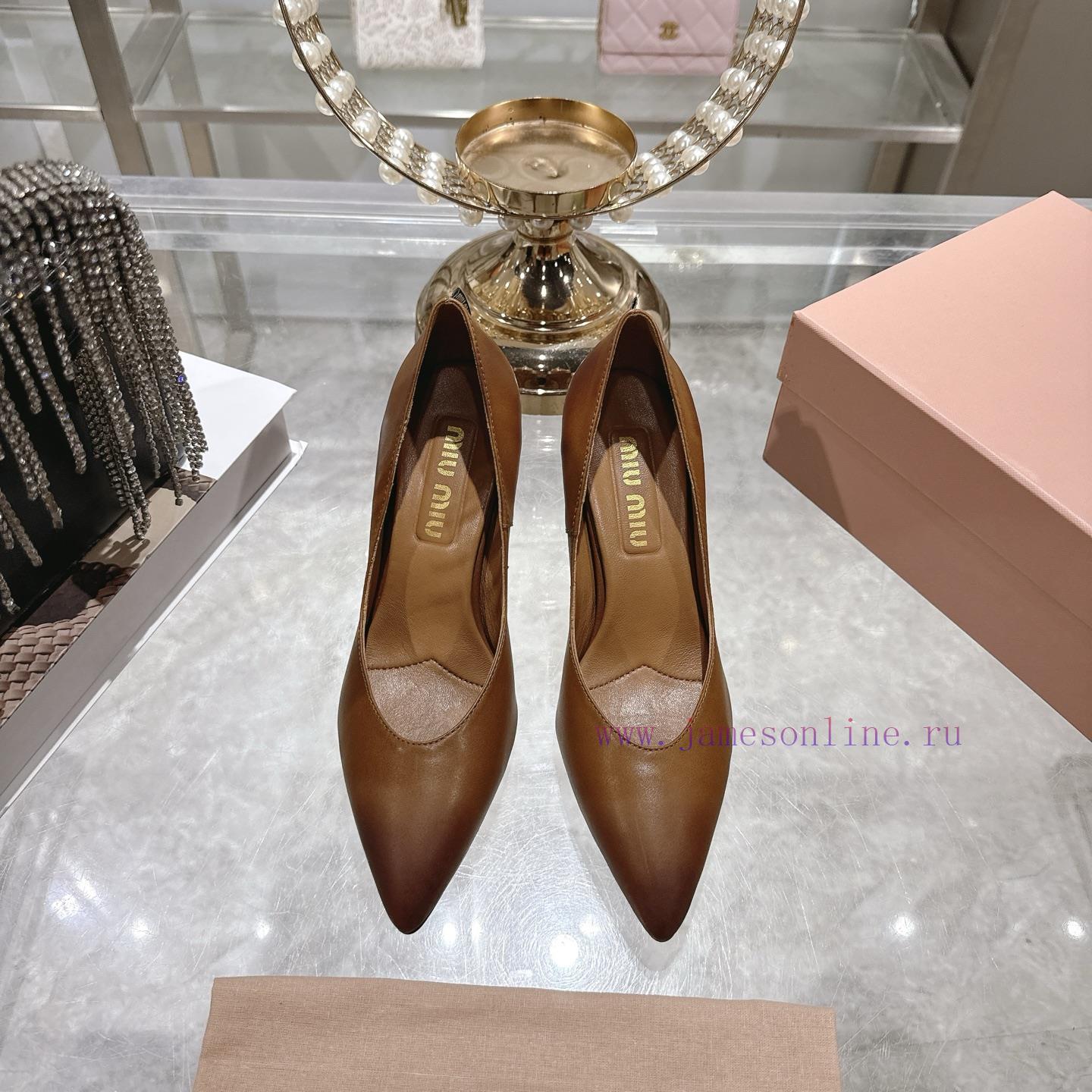 Miu Miu 26 Spring New Pointed High Heels Shallow Mouth Single ShoesM's High Heels Are So Good A e4e81lf5 - Image 2