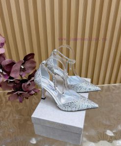 New Jimmy Choo/Jimmy Zhou Heavy Industries Diamond Face Pointed High Heel Chain High Heel Sanda 0t4c60kv