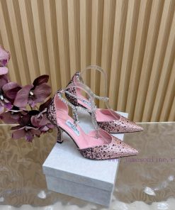 New Jimmy Choo/Jimmy Zhou Heavy Industries Diamond Face Pointed High Heel Chain High Heel Sanda dljdjwox