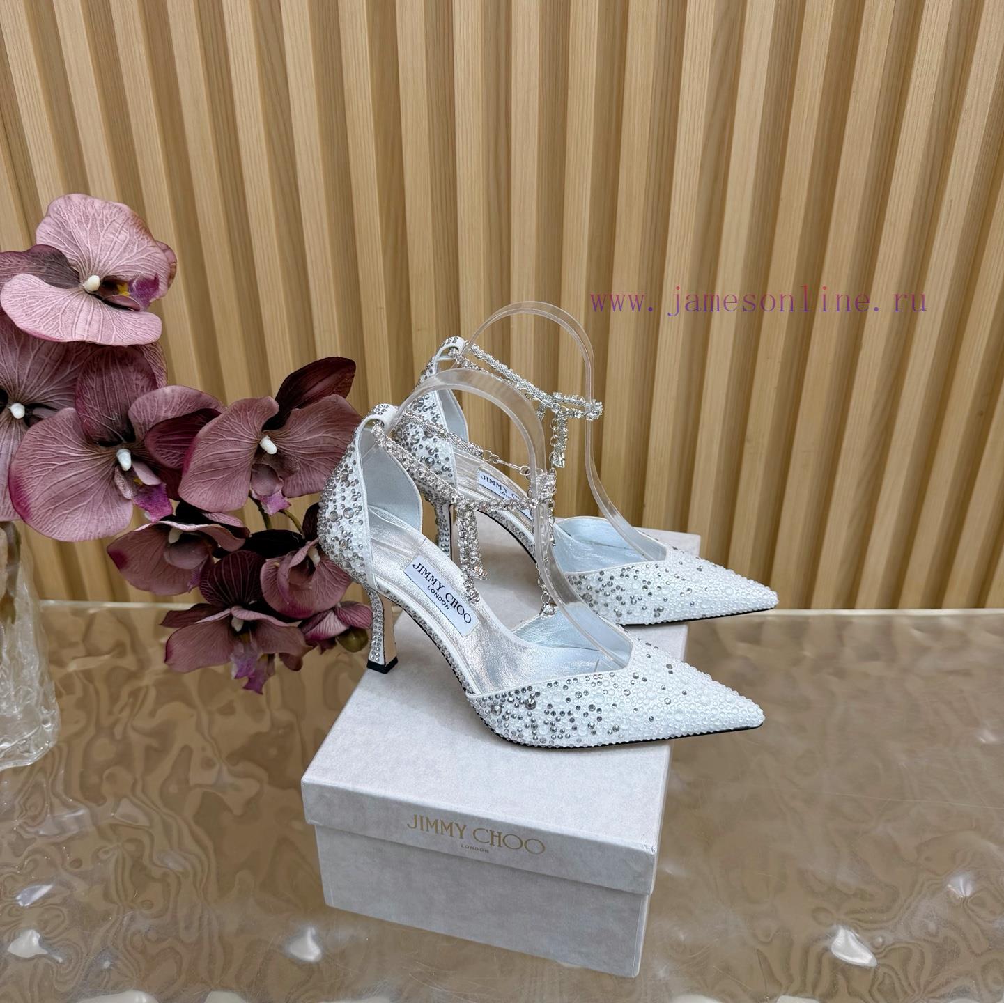 New Jimmy Choo/Jimmy Zhou Heavy Industries Diamond Face Pointed High Heel Chain High Heel Sanda d6r5d5m5 - Image 2