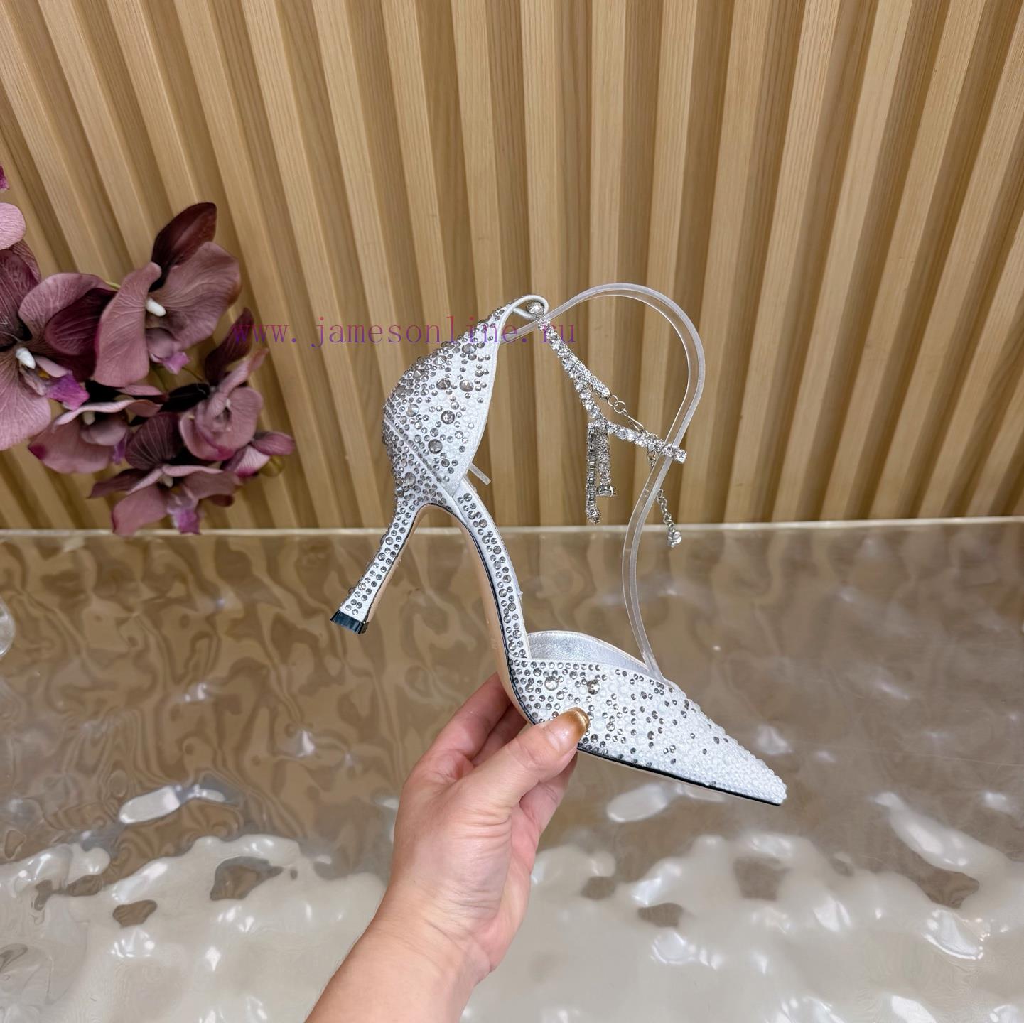 New Jimmy Choo/Jimmy Zhou Heavy Industries Diamond Face Pointed High Heel Chain High Heel Sanda d6r5d5m5 - Image 9
