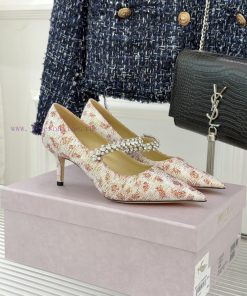 Slippers Single Shoes 360Jimmy Choo/Jimmy Week Classic Diamond Chainpointed High HeelsSuperb Cr 09nxv24g