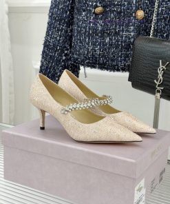 Slippers Single Shoes 360Jimmy Choo/Jimmy Week Classic Diamond Chainpointed High HeelsSuperb Cr myt0cw1o