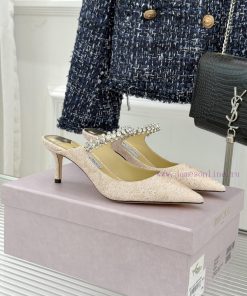Slippers Single Shoes 360Jimmy Choo/Jimmy Week Classic Diamond Chainpointed High HeelsSuperb Cr 1bl7c0ky