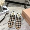 MIUMIU Autumn And Winter New Low Top Short Boots Checkered Snow BootsCow Suede Upper With Genui 258k6lvp