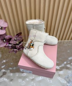 2025 Autumn/Winter New MiuMiu Ethnic Storm Simia Style Snow Boots Fur Boots Autumn/Winter Fashi 4v6pt23v