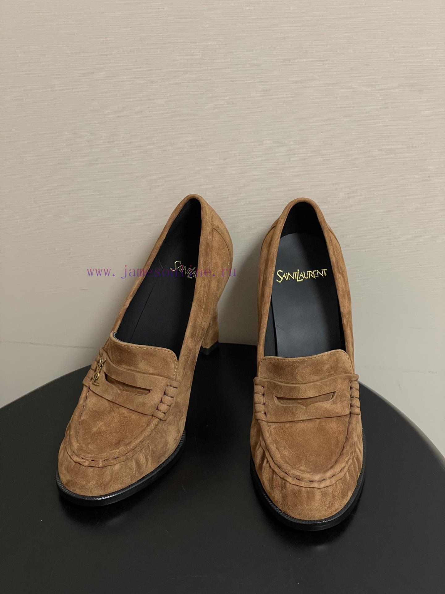 -Top QualitySaint Laurent FW26 New Arrival~YSL LE LOAFER High-heeled Loafers Series 26Fw Spring jjxlk18e - Image 3