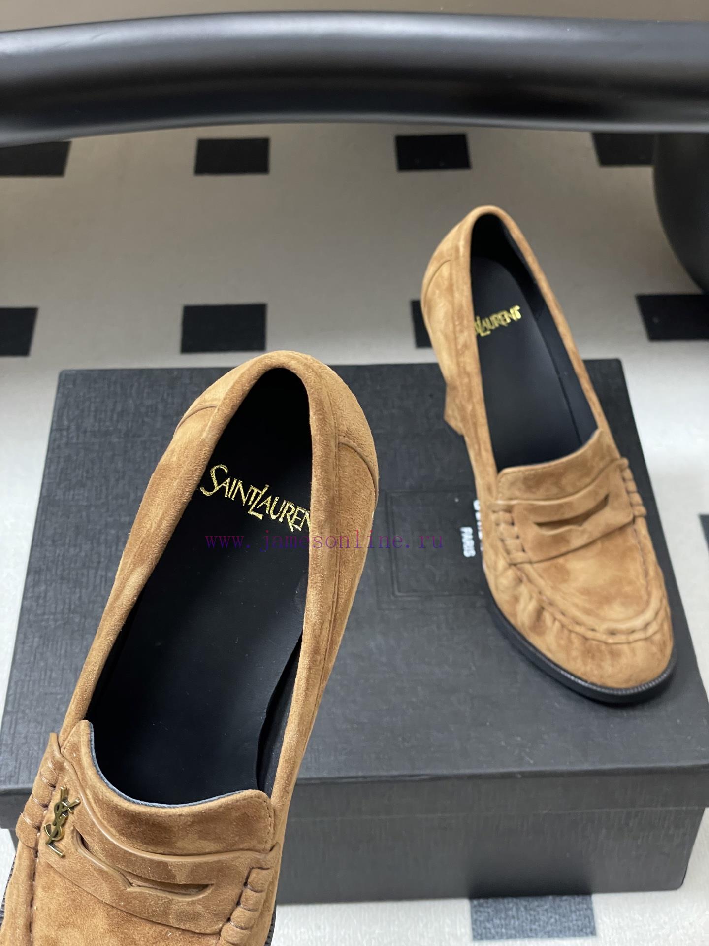 -Top QualitySaint Laurent FW26 New Arrival~YSL LE LOAFER High-heeled Loafers Series 26Fw Spring jjxlk18e - Image 7