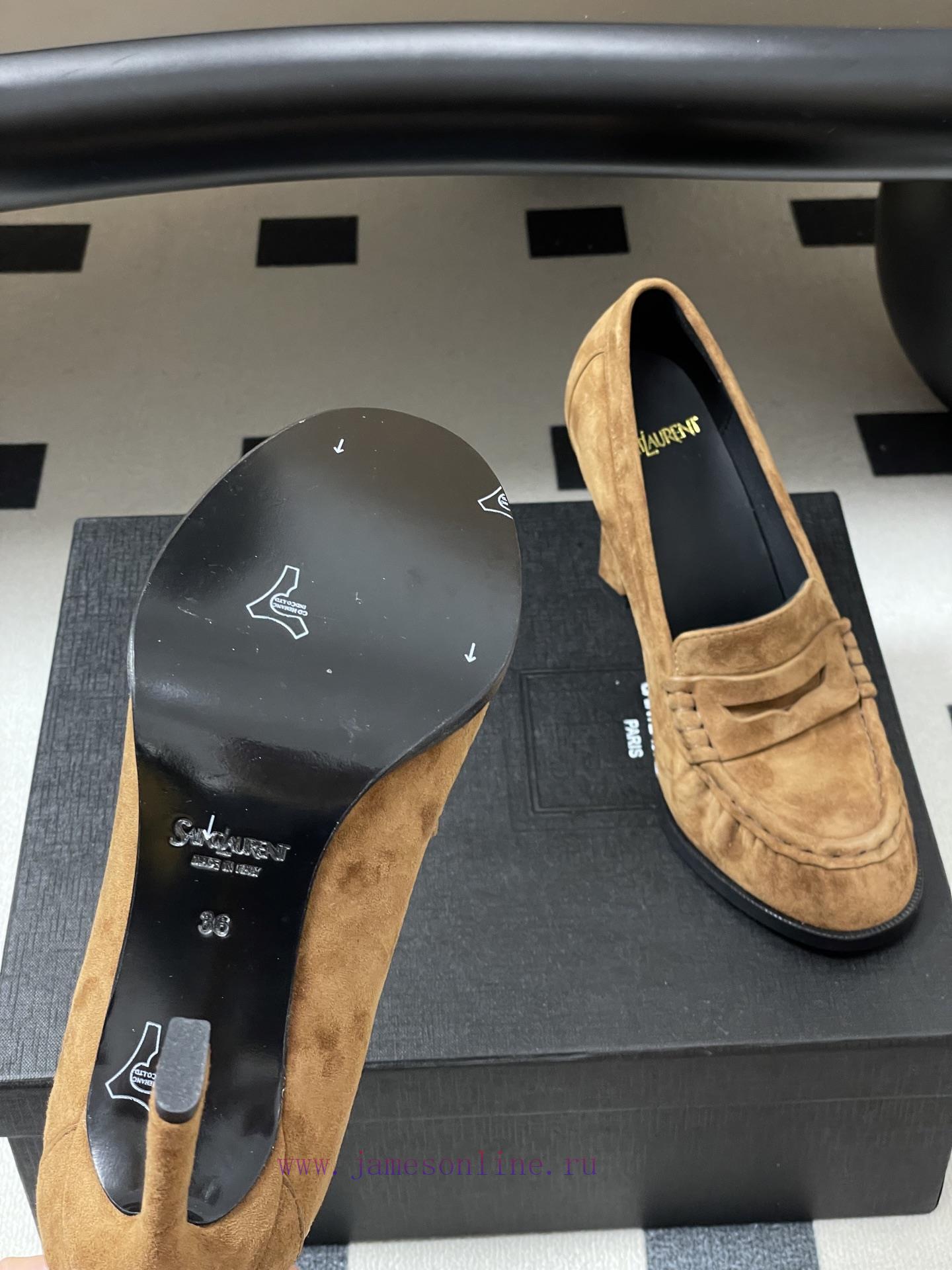 -Top QualitySaint Laurent FW26 New Arrival~YSL LE LOAFER High-heeled Loafers Series 26Fw Spring jjxlk18e - Image 8