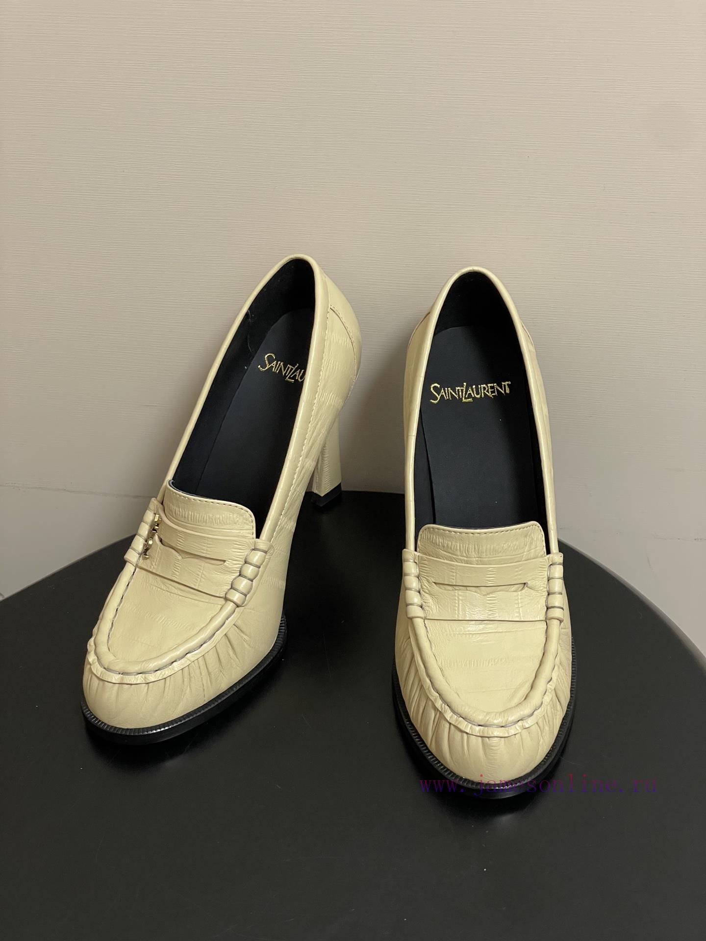 -Top QualitySaint Laurent FW26 New Arrival~YSL LE LOAFER High-heeled Loafers Series 26Fw Spring owzbrx0y - Image 3