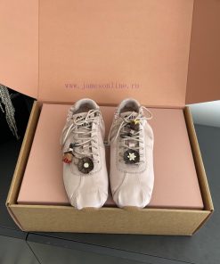 Miu Miu 26ss New Satin Ballet Training Shoes Casual ShoesCombining The Casual And Sporty Feel O fevto6me