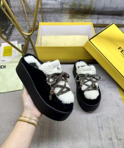 Skiing Casual Round Toe Flat Shoes With Black Suede Material White Sheep Curly Fur Upper And In ua3xtr6i