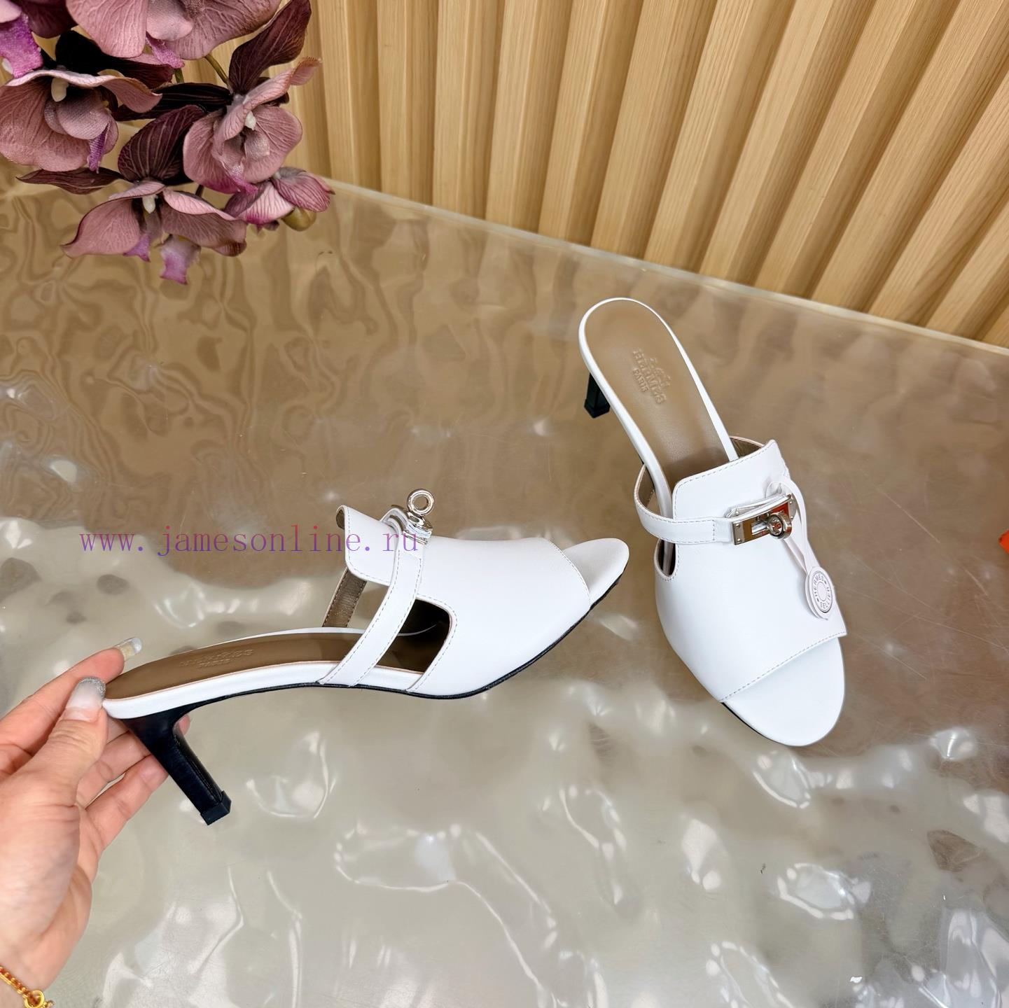Herm è S/Herm è S Classic Kelly Buckled High Heel Slippers/Sandals——————————Extremely Retro Des srdbhasd - Image 8