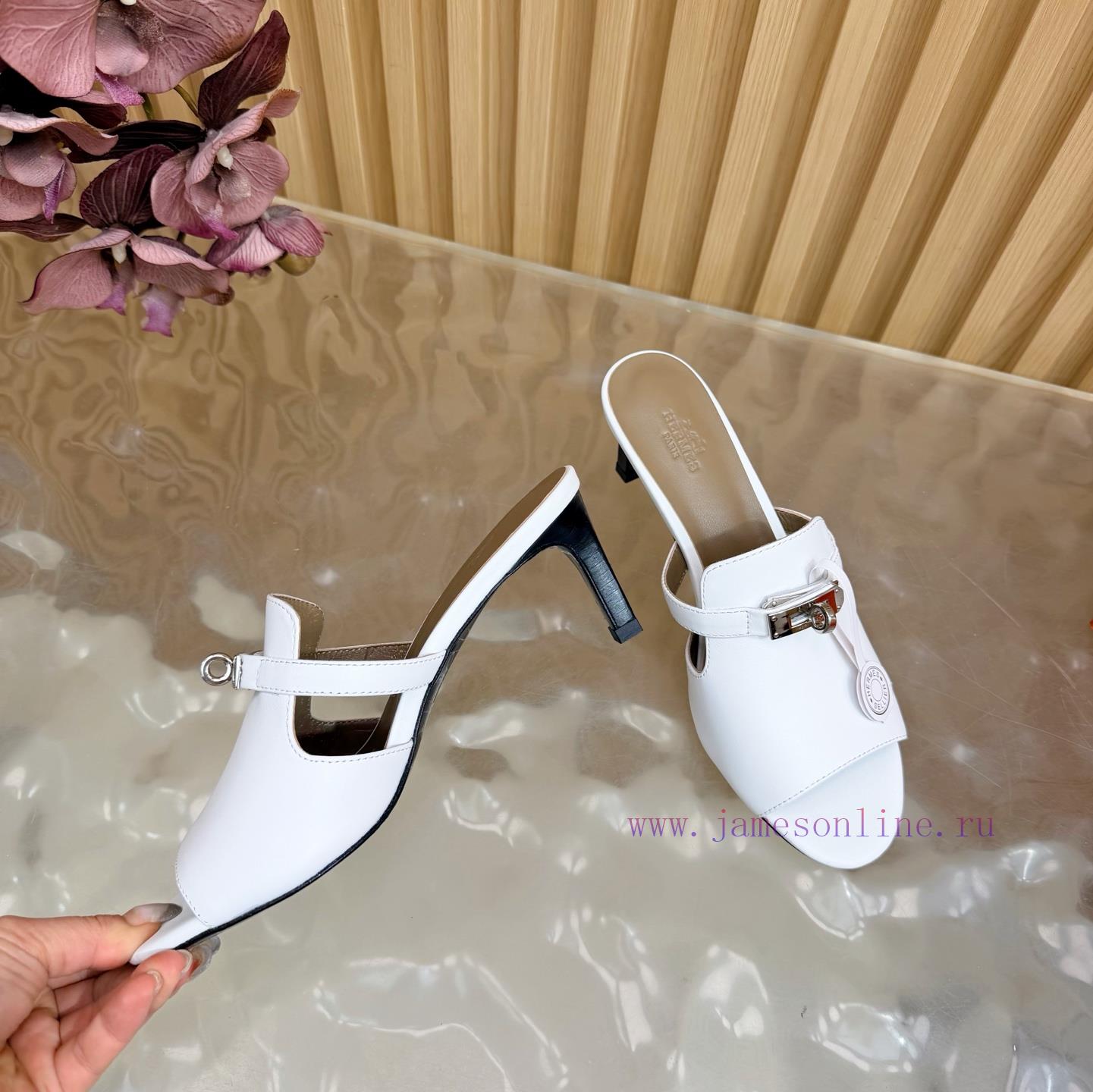 Herm è S/Herm è S Classic Kelly Buckled High Heel Slippers/Sandals——————————Extremely Retro Des srdbhasd - Image 10
