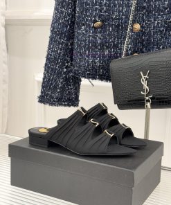 Saint Laurent YSL Saint Laurent 26WF New ProductRhinestone Buckle Sexy Silk Pointed Flat Bottom yf6ncezq