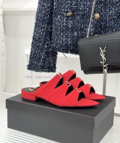 Saint Laurent YSL Saint Laurent 26WF New ProductRhinestone Buckle Sexy Silk Pointed Flat Bottom j6l1u3jk