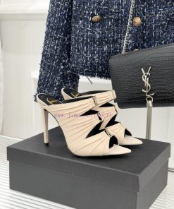 Saint Laurent YSL Saint Laurent 26WF New ProductRhinestone Buckle Sexy Silk Pointed Flat Bottom zy4e5864