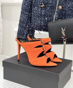 Saint Laurent YSL Saint Laurent 26WF New ProductRhinestone Buckle Sexy Silk Pointed Flat Bottom r6kmucgp