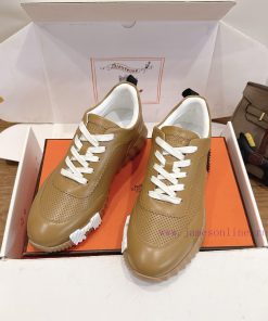Men's 20 Couple's Hermes 26ss Early Spring White Shoes Embroidered And Perforated With Last Des y2axc770